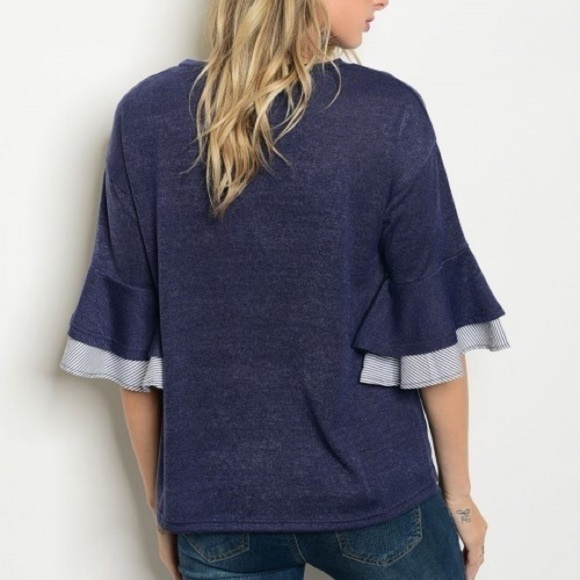 Dream Chaser Navy Ruffle Top - Picture 2 of 2